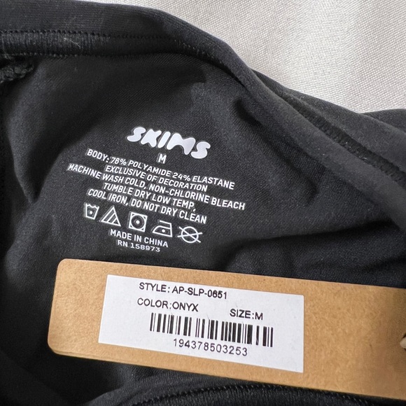 SKIMS Fits Everybody Slip Mini Bodycon Dress Black - Picture 3 of 5